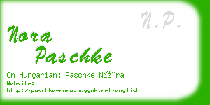 nora paschke business card